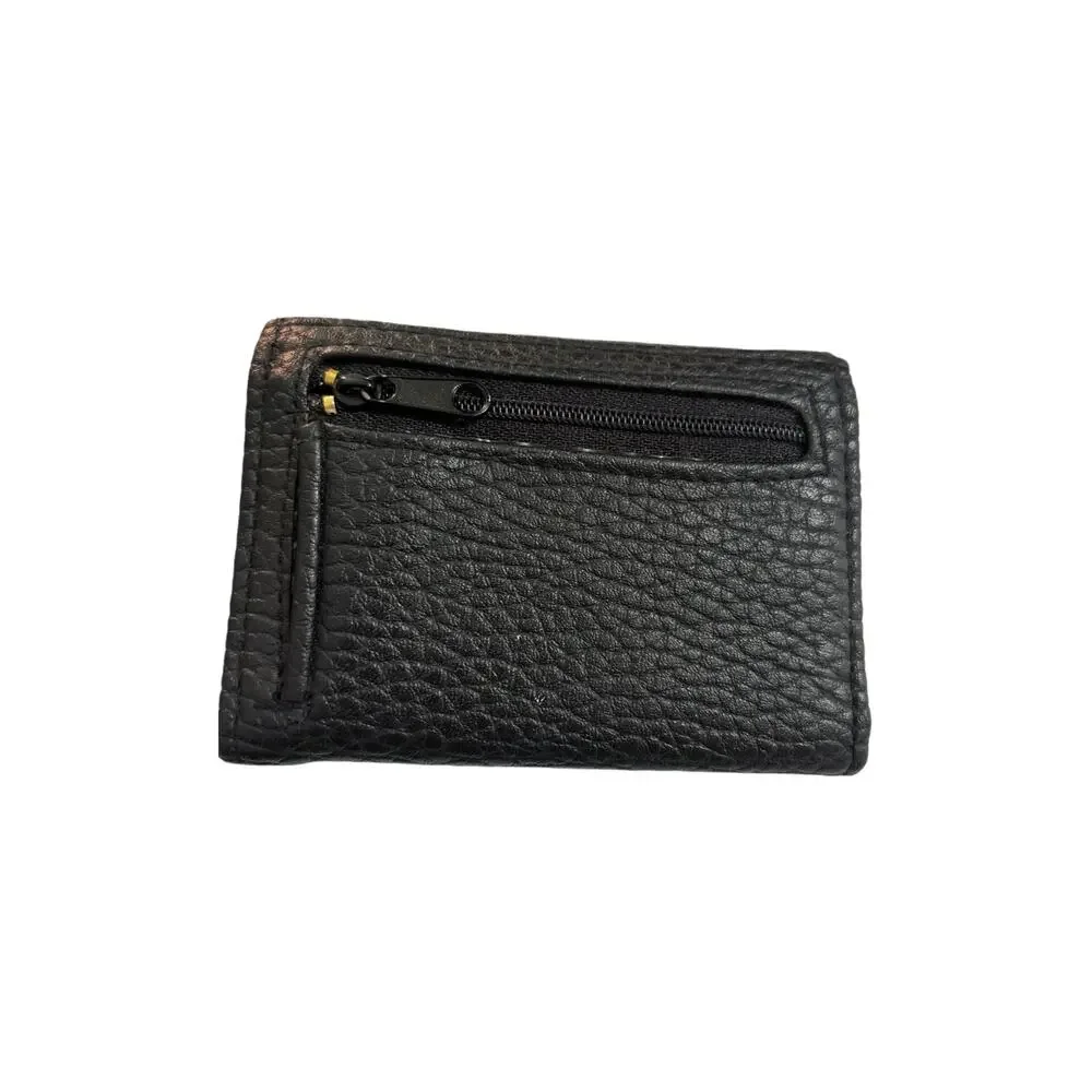 Rugged Gear Faux Leather Trifold Wallet Snap Closure Gorpcore Black Brown